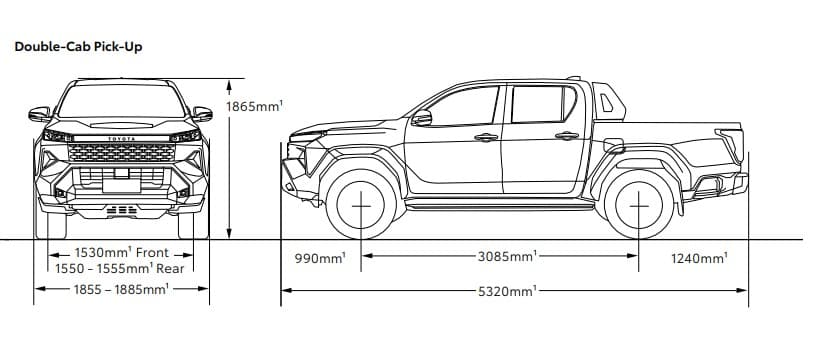 Dimensiones Hilux2026