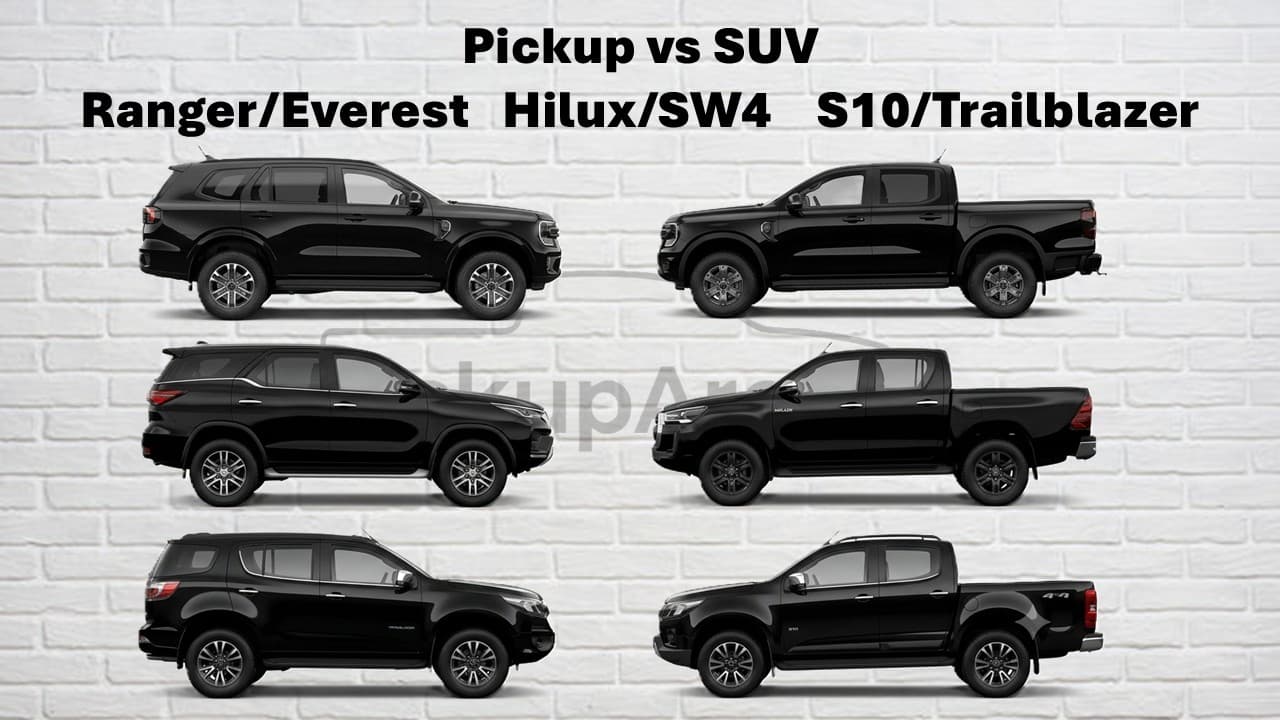 Pickup vs SUV: Ford Ranger o Everest, Toyota Hilux o SW4 y Chevrolet S10 o Trailblazer